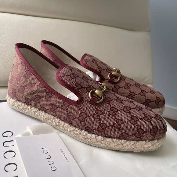 NIB $790 Gucci Men GG Monogram Sneakers Loafer Shoes Brown 9 US /8 UK Italy main image 9